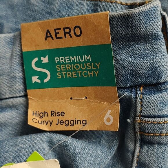 Aeropostale Seriously Stretchy High Rise Curvy Distressed Jeggings Sz 6 - Picture 10 of 13